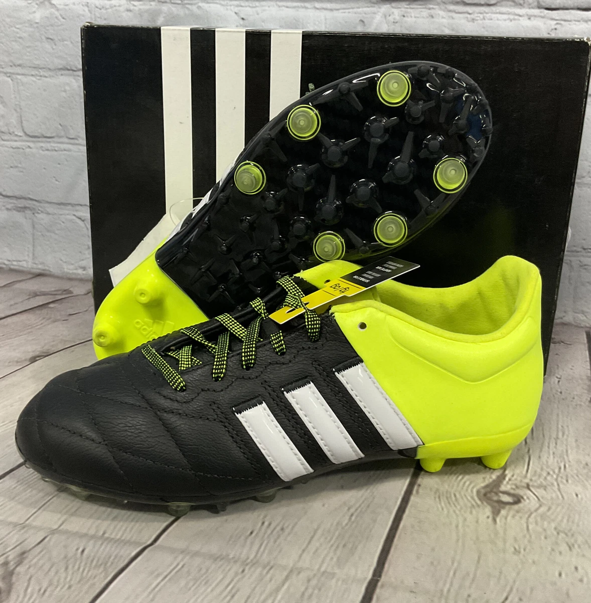 junto a compartir Sesión plenaria Adidas Ace 15.1 FG/AG Junior Soccer Cleats Leather Solar Yellow New With  Box | eBay