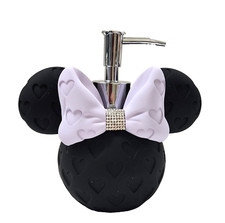 NEW RESIN BLACK &PURPLE LOGO 3D MINNIE MOUSE DISNEY SPHERE SOAP DISPENSER PUMP