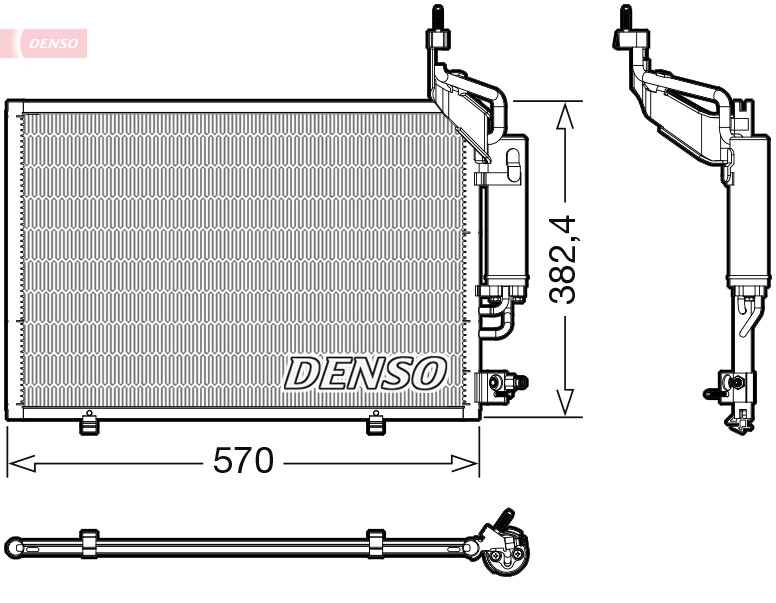 DENSO DCN10050 Condenser, air conditioning for FORD