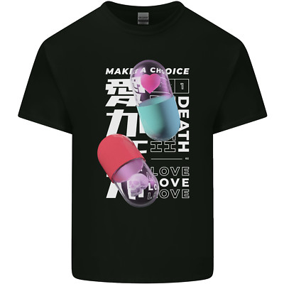 Lovetshirts Make a Choice Love or Death Herren Baumwoll Maglietta Schwarz