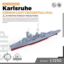 SSMODEL SS1250563S 1/1250 Military Model German Karlsruhe Light Cruiser FulL HUL