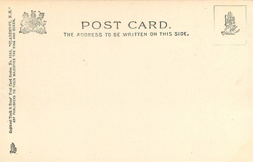 OLD STONE WATERING TROUGH, CLAREMONT, N.H. grey view undivided back, Tuck 1045 - Picture 2 of 2