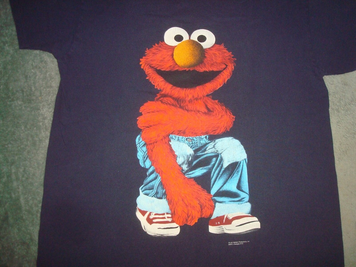 VTG 90s ELMO MUPPET T SHIRT SMALL CHANGES SINGLE STITCH SESAME