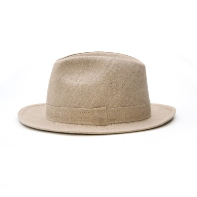 Sterkowski SOLANO Fedora Hat | Linnen Summer Sun Beach Party Holiday Beige