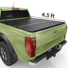 4.5FT Hard 3-Fold Tonneau Cover For 2022-2025 Ford Maverick Truck Bed w/ Lamp