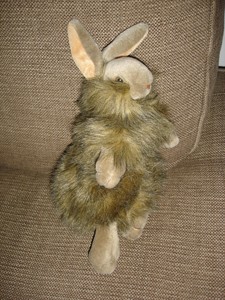 Manhattan Toys Dark Brown Long Haired Hare Bunny Rabbit Soft Plush