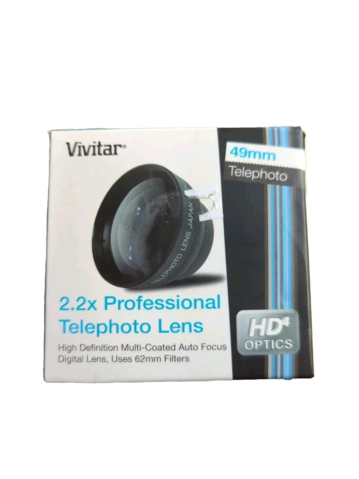 2.2x Vivitar HD4 Telephoto Lens 49mm Camera NIKON EOS REBEL DSLR SLR 2.5 - Image 2 of 4