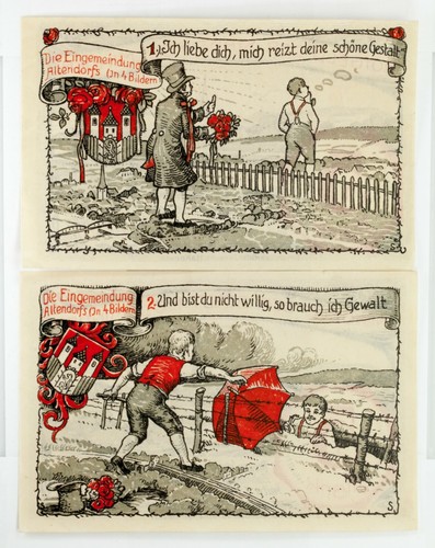 1922 Holzminden Notgeld 4pc "The Incorporation of Altendorf" Series (UNC) - Picture 2 of 4
