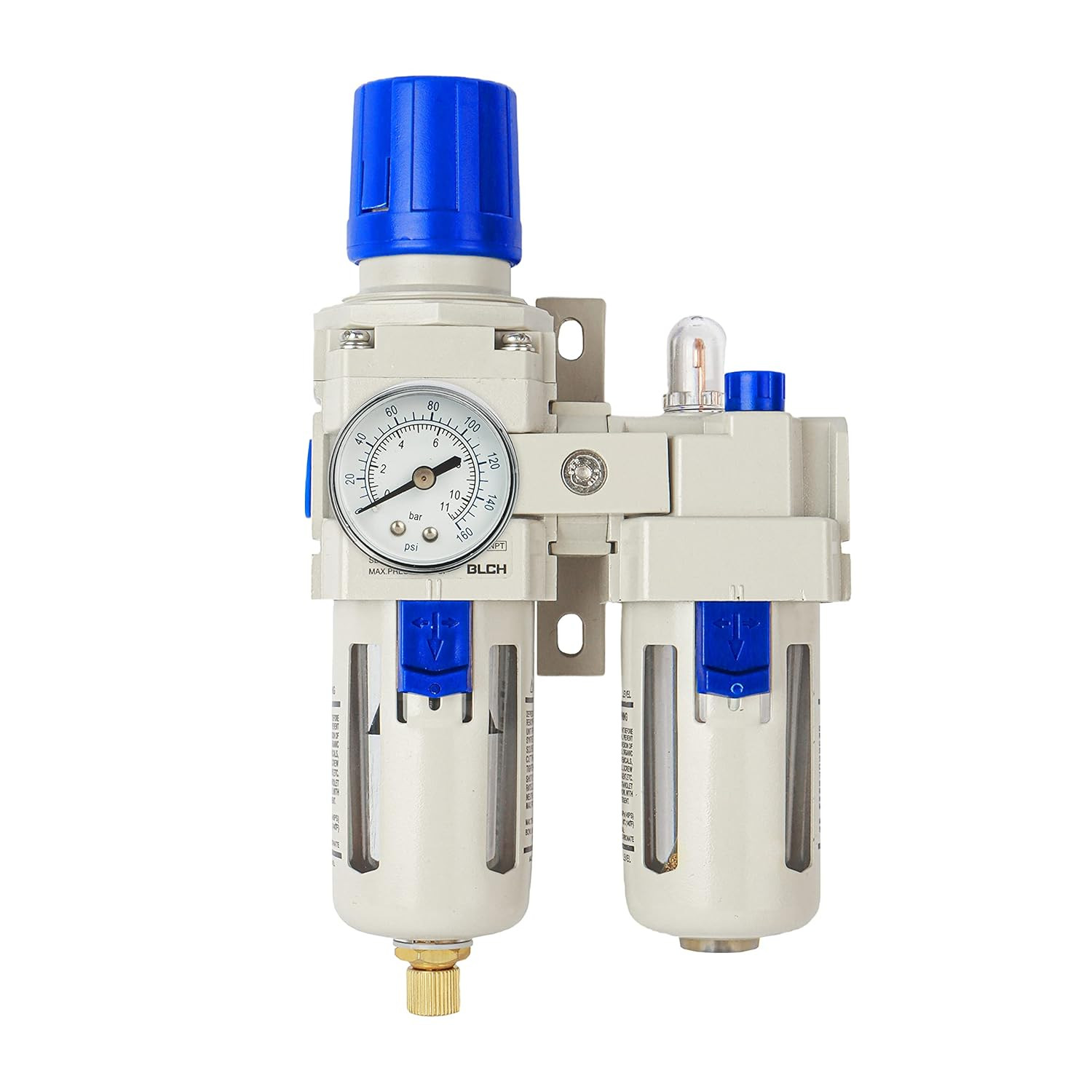 Water Separator & Regulator Combo With Gauge 0-160 Psi