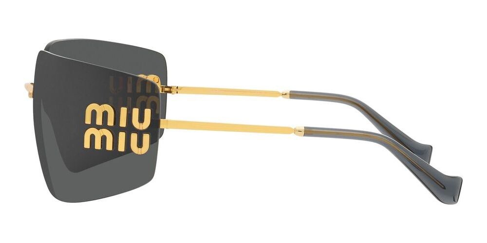 Miu Miu Sunglasses MU 54YS Gold Dark Grey 5AK5/S0 Women Wrap Logo