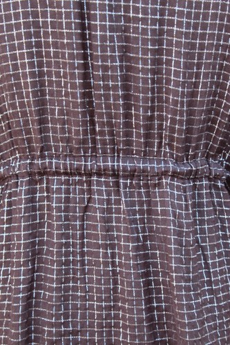 Free People Top Blouse India Silver Metallic Deep V Plunge Draw String Waist Med - Picture 5 of 6