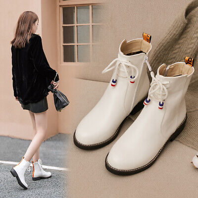 Details about   New Fashion Women's Winter Casual Round Toes Lace Up Low Heels Ankle Boots 