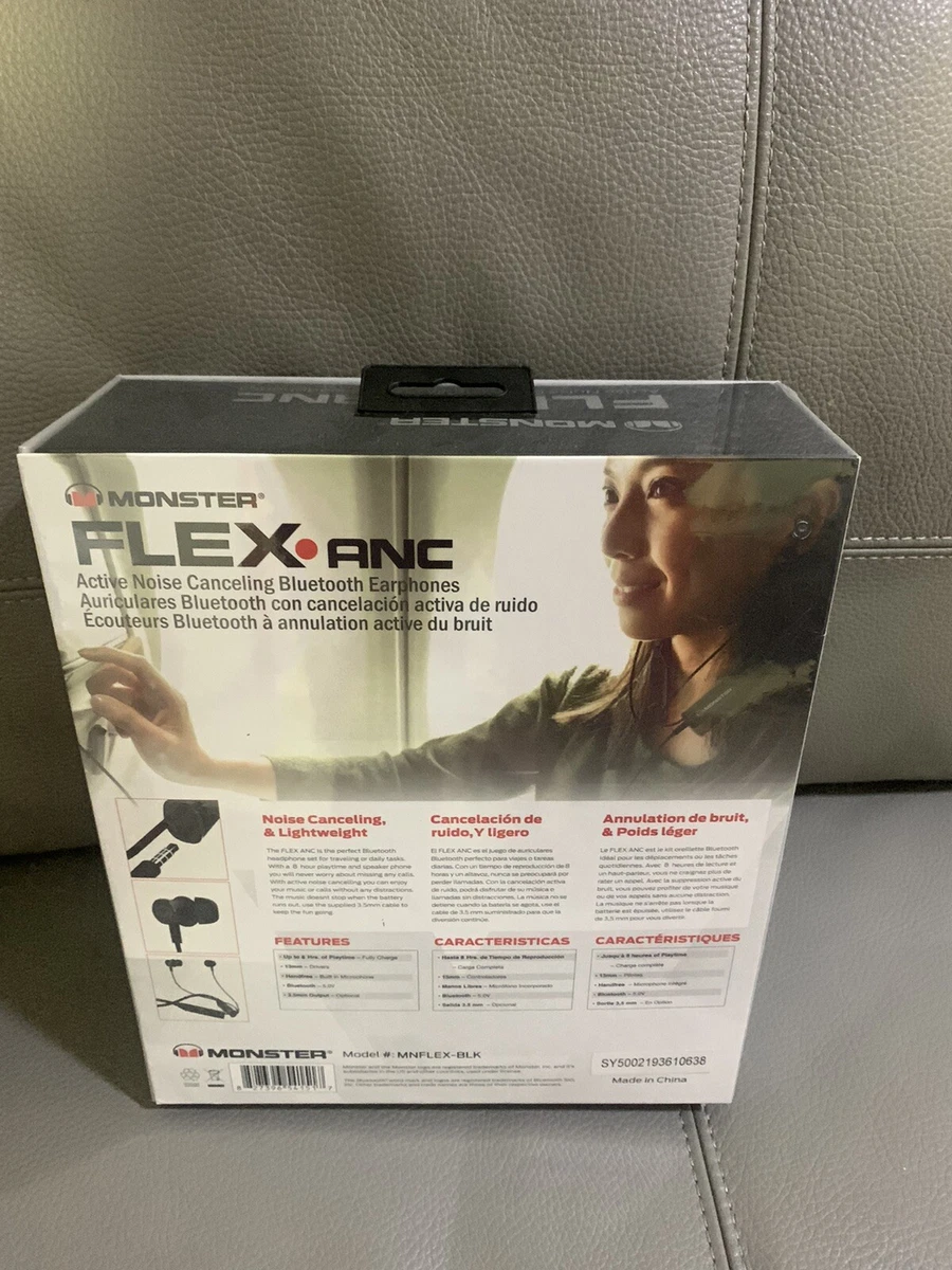Monster Flex ANC MNFLEX BLK Active Noise Canceling Bluetooth