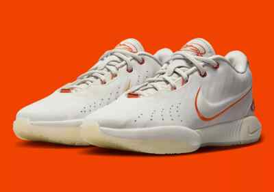 Nike LeBron XXI 21 Akoya Light Bone Campfire Orange FV2345-001 sz