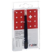 Rubis tweezers straight black inox