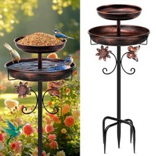Bird Bath for Outside, 42In Vintage Freestanding Birdbaths for Antique Bronze