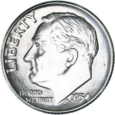 1954 (P) Roosevelt Dime 90% Silver BU US Coin