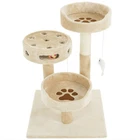 Cat Tree 3 Tier Play Center with Toys 27 Inch H Sleeping Platform Beds