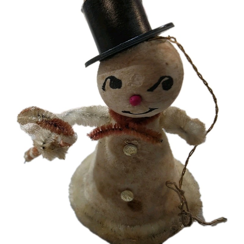 Vintage Snowman Ornament Piper Cleaner Japan 1950