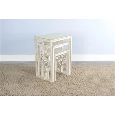 Sunny Designs Marina White Sand Nesting Table