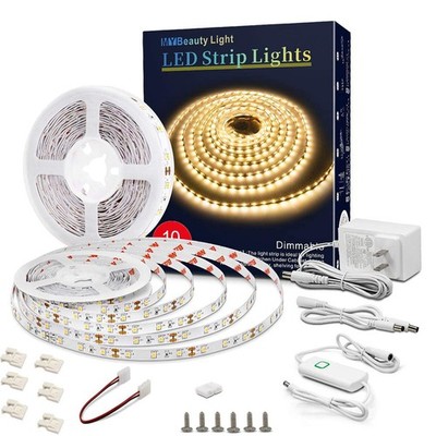 Tira De Luces LED Blancas Calidas De 10 Metros Với Conectores Y Clips Pro