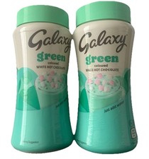 Limited Edition Galaxy Green Coloured White Hot Chocolate Powder 2 x 300g Tubs