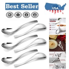 18/8 Stainless Steel Soup Spoons - Thick  Ergonomic Design , Set of 6