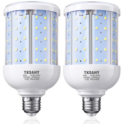 2-Pack 200W Equivalent LED Corn Light Bulb 3500 Lumen 6500K Cool White 