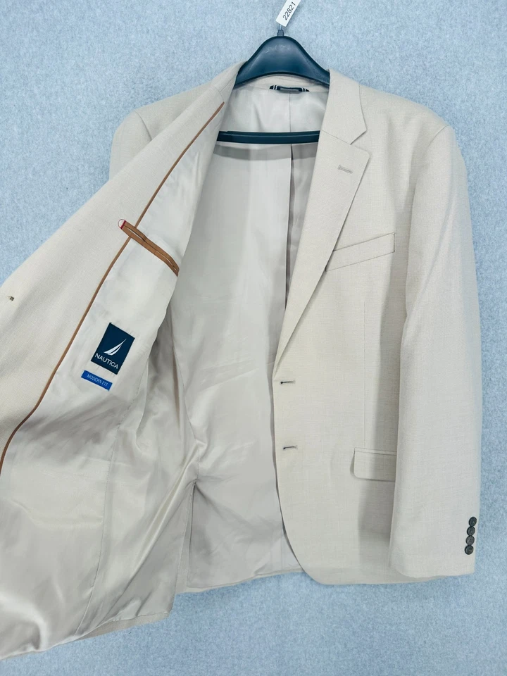 Chaqueta Traje NAUTICA Talla 40L 34x31 Tostado Calce Moderno Elastizada Pierna Recta Foto 4 de 4