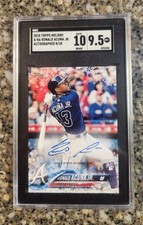 2018 Topps Holiday Ronald Acuna Jr BAT DOWN Metallic Snowflake AUTO /10 SGC 9.5