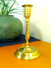 Świecznik -uchwyt Świecznik Mosiądz Solidny ciężki Art Deco Połowa wieku
