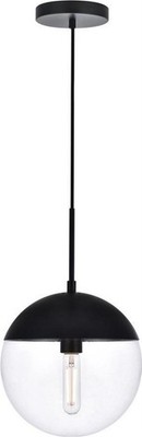 Eclipse 1 Light Black Pendant-Modern Elegance