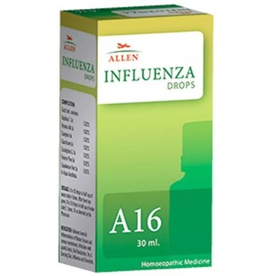 Allen's A16 Influenza Drops (30ml) Lowers Mild to High temperature, Headache