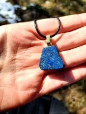 Lapis Lazuli Charm Necklace / Gold / Lapis Lazuli pendant / January Birthstone