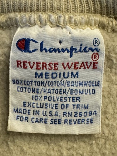 Vintage Champion Reverse Weave Ohio State nuovo inglese ROSSO e BEIGE uomo M USA - Foto 7 di 8