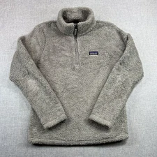 Patagonia Los Gatos 1/4 Zip Sherpa Fleece Pullover Women M Gray Cozy Athleisure