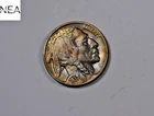 1937-D Buffalo Nickel ~ Almost Uncirculated AU Rainbow Toned ~ ZB610