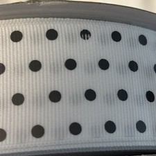 Kirkland Wire-Edged Ribbon 1.5" Wide 50 YD Gift Wrap Ribbon White w/ Black Dots