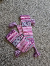 Pink Patterned Cozy Sequined Scarf