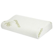 Bamboo Memory Foam Sleep Pillow Contoured Cervical Orthopedic Pillow Neck Suppor