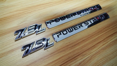 #ad 4Pc Kit Chrome Black Badge Fits Door 7.3L Power Stroke Emblem 3D Turbo Diesel $38.99