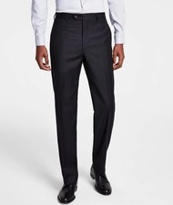 Michael Kors Men Classic-Fit Wool-Blend Suit Separate Pants Black 36Wx30L
