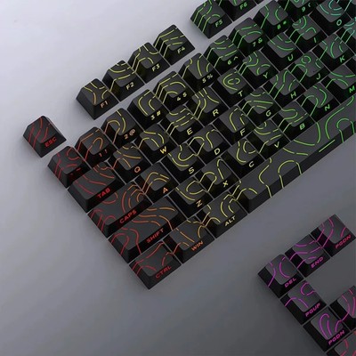 Neu Topographic Keycaps 4.0 Version Shine through 98 Key PBT Cherry Profile Sid
