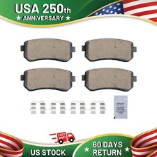 Pair Rear Ceramic Brake Pads w/ Hardware for 2016-2018 Hyundai Sonata Kia Optima