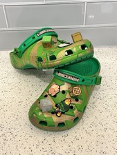 CROCS Minecraft Elevated Kids Clog Green 3D Jibbitz Charms Christmas Size J5