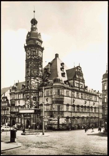 Sammelkarte Altenburg Rathaus, Straßenpartie - Chronikkarte 1975 - Picture 2 of 3