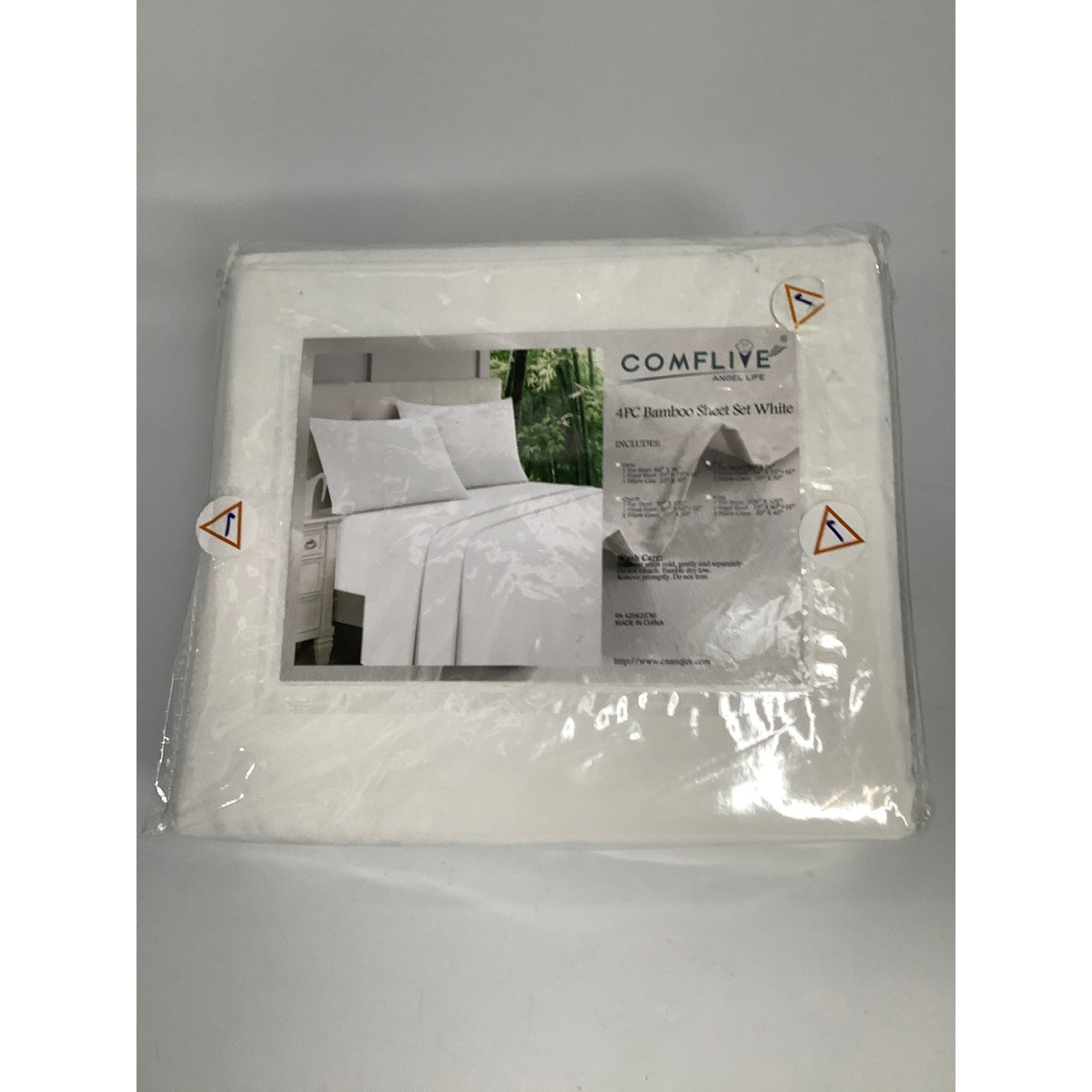 Comflive Angel l4 pc Bamboo sheet set B138 white