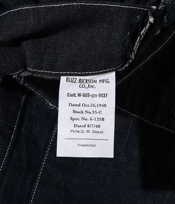 BUZZ RICKSON'S Lot No. BR15302 U.S. ARMY DENIM WORKING JACKET Japan NEW - product detail image 5
