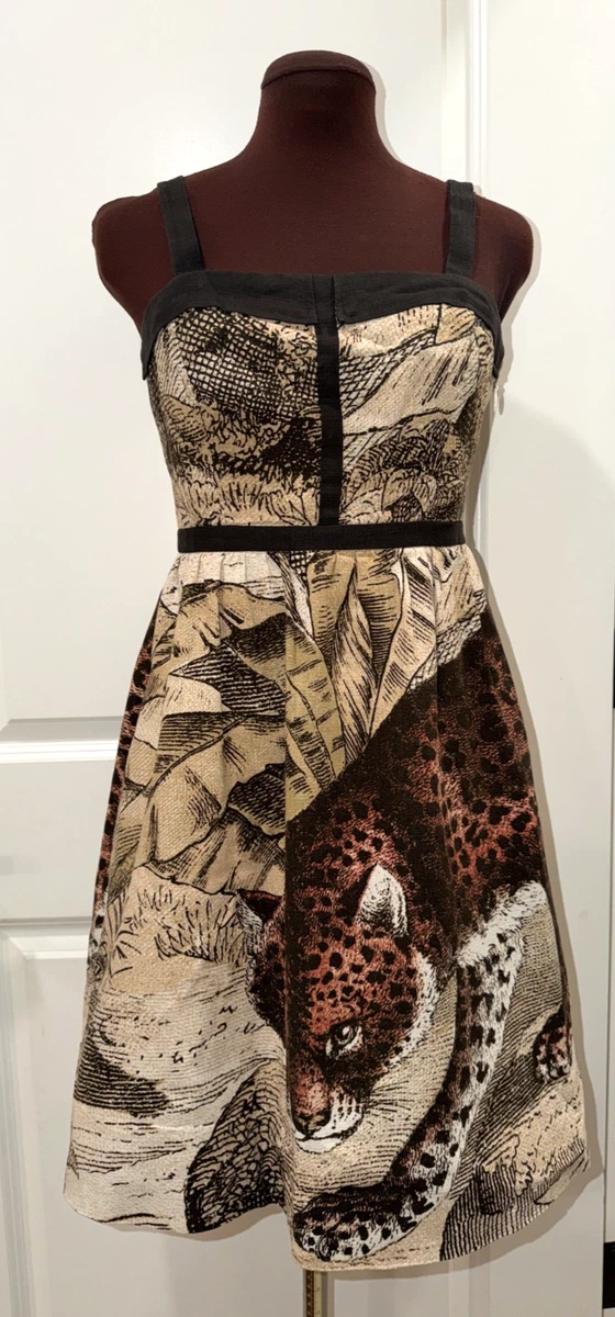 anthropologie brown motif dress Anthropologie Women's US S Ruffle Sleeve Printed Wrap Maxi Dress Brown Motif