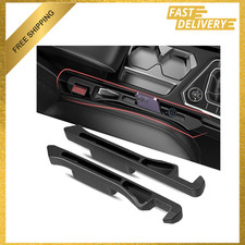 Car Seat Gap Filler 2 Pack, Organizer Storage, Phone Holder, Fits Most Vehicles